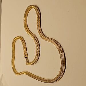 Snake Square Chain 30" Long x 1/4"W Goldtone Necklace